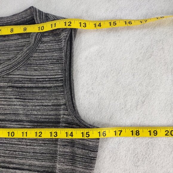 AGB Sleeveless Knit Fit & Flare Mini Dress Gray Heather Stripe Size Small - Picture 9 of 12